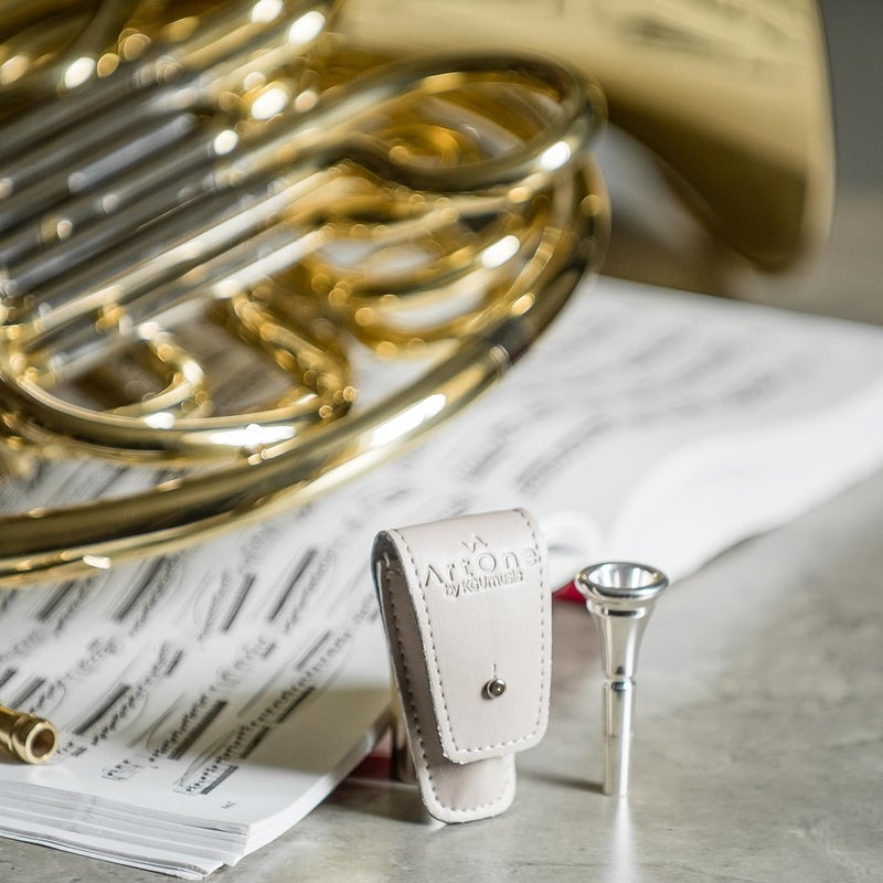 Artone French Horn MOUTHPIECE POUCH Double. Vegan leather carrying bag for Mouthpiece Protection. Mouthpiece Single holder. French horn accessories. French horn player gift (Beige, Mouthpiece pouch Single) - Image 2
